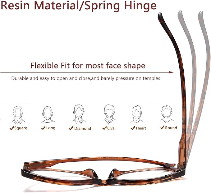 EYEURL 4 Pack Cat Eye Reading Glasses for Women, Blue Light Blocking Readers Lightweight Spring Hinge Anti UV Rays Fashion Eyeglasses +1.75