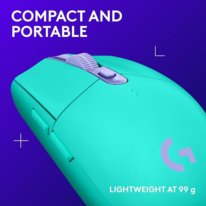 Logitech G305 LIGHTSPEED Wireless Gaming Mouse, Hero 12K Sensor, 12,000 DPI, Lightweight, 6 Programmable Buttons, 250h Battery Life, On-Board Memory, PC/Mac - Mint