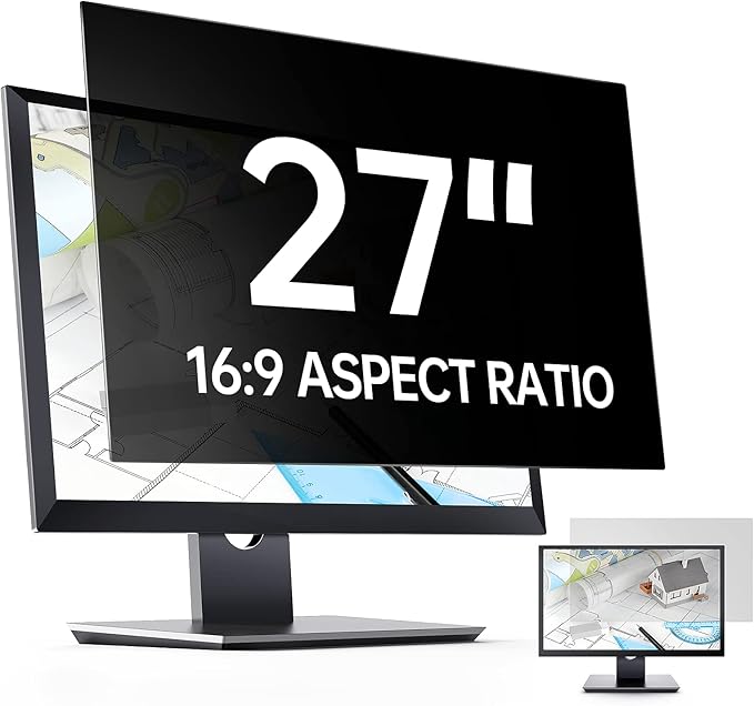 Privacy Screen Filter for 27 inch Widescreen Monitors-Privacy Screen for Computer Monitor-Computer Privacy Screen(16:9 23.5”x13.23”)