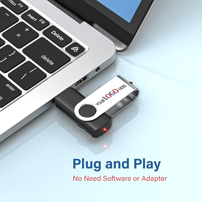 Personalized Flash Drives 128MB, Wooolken Customizable USB 2.0 Thumb Drives 10/20/50/100 Pack, Logo Memroy Stick Custom Flash Drive Engraved Logo (Mixcolors)