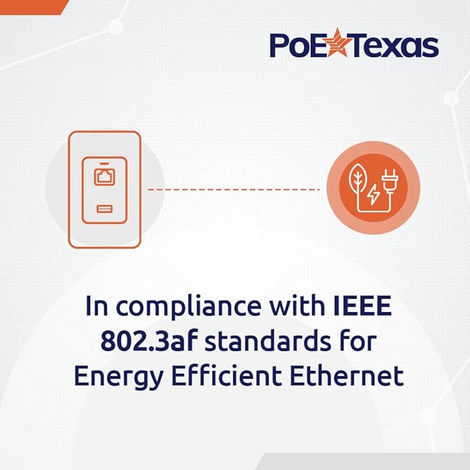 PoE Texas Gigabit PoE Splitter in-Wall USB Charging Port - Fast 5V USB Charging and RJ45 Power Over Ethernet Output for WiFi Internet Router, Camera, Phone Network