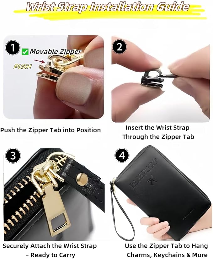 S-11 RFID Blocking Passport Holder Travel Wallet, Slim Zipper Card Case with ID Window, Boarding Pass Slot & Credit Card Organizer for Men and Women. (Green)