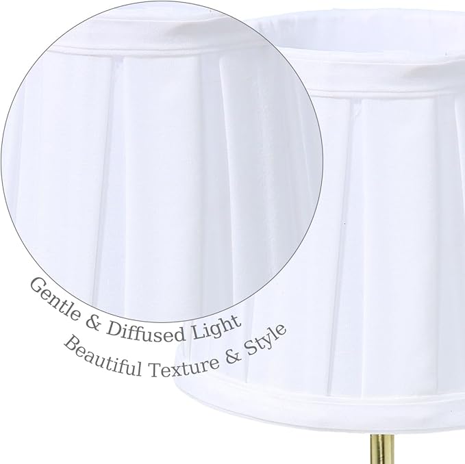 Cordless Lamp, Rechargeable Battery-Operated Lamp with Fabric Lampshades, 2 Pack Dimmable Desk Lamps for Kitchen, Bedroom, Living Room, Nightstand, Balcony, Home Décor (Gold-Pleated)