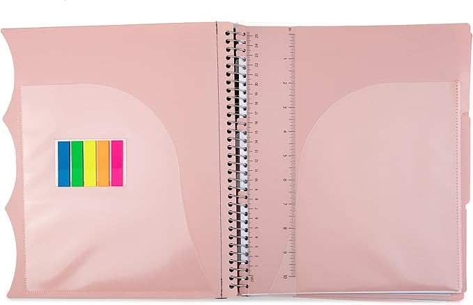 Mintra Office Durable PREMIUM Spiral Notebook (Salmon, 3 Subject (8.5in x 11in))