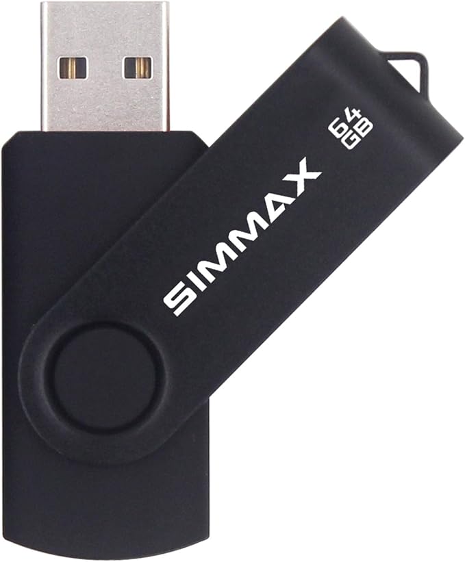 USB Flash Drives 3 Pack 64GB Memory Stick Swivel Design USB 2.0 Flash Drive Thumb Drive Zip Drives (64GB Blue Green Black)