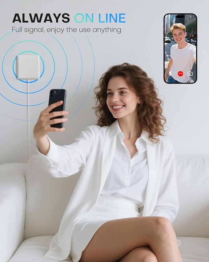 Cell Phone Signal Booster for Home Multi-Room, ZORIDA Cell Phone Booster for All U.S. Carriers Home Office, Boost 5G 4G for Verizon,72dB High Gain Antennas, Verizon, AT&T, T-Mobile App Support