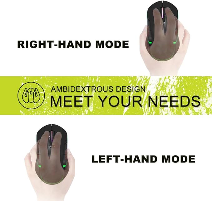 2.4G Wireless/Wired Gaming Mouse Portable Ergonomic Game Mice with USB Receiver, 16000 DPI Optical Sensor, 8 Programmable Buttons for Laptop, Notebook, PC Computer, MacBook