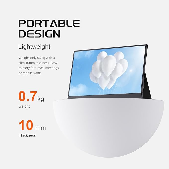 Portable Monitor, 14" Small Screen with 1920x1080P, Gaming Monitor for PC/Laptop/Console, Ultra-Slim Portable Monitor, PC Screen for Office, Study & Travel with Magnetic Leather Cover