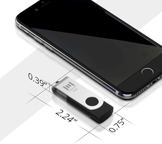 10 X MOSDART 16GB Bulk USB 2.0 Flash Drives Swivel Thumb Drives Zip Drive Memory Stick with Led Indicator,10 Pack Black