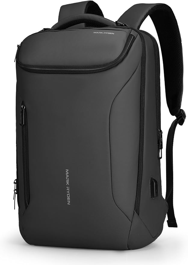 Muzee Backpack for Men Waterproof and Travel Laptop Backpack with USB Charging, Fits 17 Inch Laptop and Tech Gear