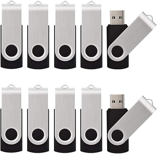 50 Pack USB 2.0 Thumb Drives - 4GB Flash Memory Each, Black