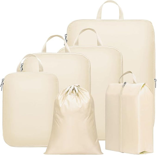 Cambond Compression Packing Cubes for Travel Women - Travel Bags Luggage Organizers Travel Essentials Compression Cubes for Travel Carry on Suitcases Organizer