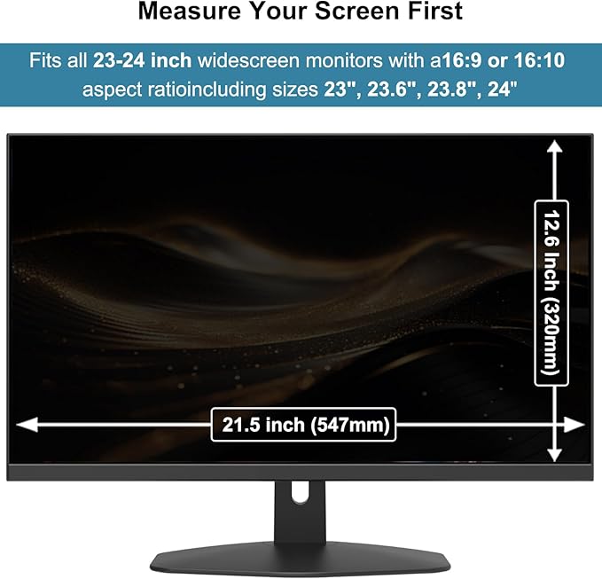 Hanging Computer Privacy Screen Protector Shield Compatible for 23.6/23.8/24 Inch 16:9 Widescreen Desktop Monitor - Anti Glare & Blue Light Filter - Hanging Design for Easy On/Off
