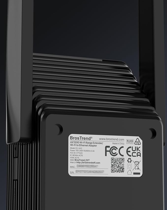 BrosTrend WiFi 6 Extender AX1500 WiFi Booster for Home WiFi Range Extender Covers Up to 2,000 sq.ft and 40 Devices, Dual Band Amplificateur WiFi with Gigabit Ethernet Port Works with Any WiFi Routers