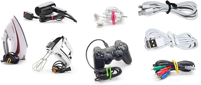 ENVISIONED Desktop Cable Organizer, Weighted, No Bad Smell, Bundled with 2 Reusable Cable Ties (White)