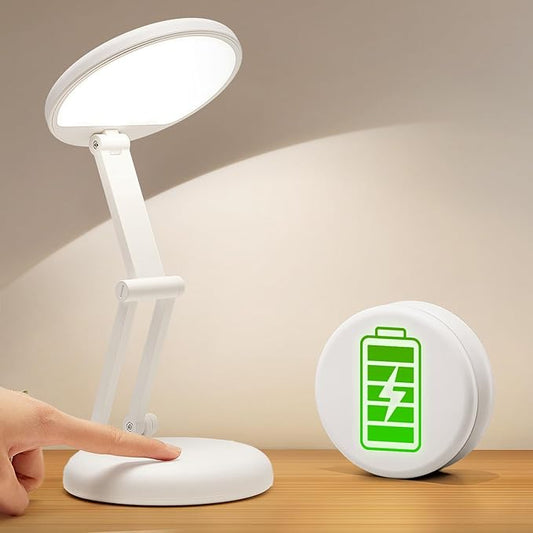 COOLNIGHT Cordless Table Lamp,10 Brightness Battery Operated Table Lamp,3600 mAh Rechargeable Table Lamp,Portable Lamp Foldable Table Lamp Small Table Lamp,Battery Operated Table Lamp Wireless Lights