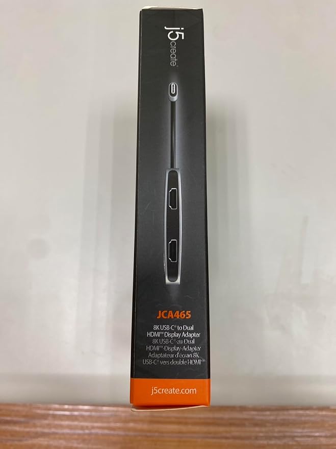 j5create 8K USB Type C to Dual HDMI Display Adapter - Single 8K60/4K144 or Dual 4K60 - Support MST Extended Mode, for Gamers and Professionals, Suitable for Windows Laptop (JCA465)