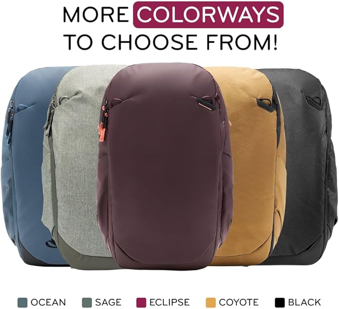 Peak Design Travel Backpack 30L, Eclipse, Expandable 27-33L Design, Rear and Top Access, Weatherproof Shell, Laptop Sleeve, Ideal for Travel or Everyday Carry, Versatile Backpack for Men and Women