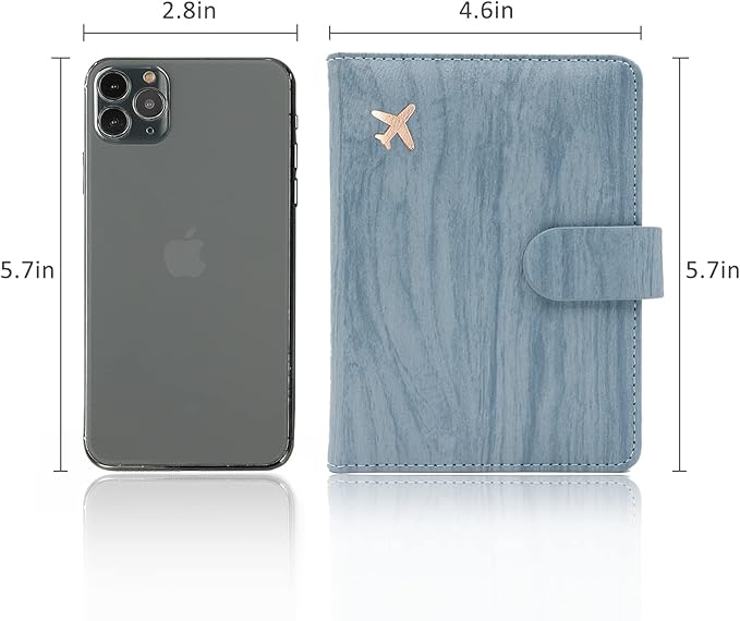 Melsbrinna Rfid Passport Holder for Travel women/Men, Cute Passport Wallet Rfid Blocking Card Slots, Rfid Passport Cover/CaseTravel Wallet, Passport Book Holder (1, Blue1)