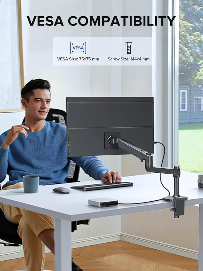 UPERFECT 24.5" Portable Monitor 240Hz Gaming Monitor 1200:1 Contrast FreeSync 0.1ms Fast IPS Large Screen, Built-in 180° Adjustable Stand/VESA, USB-C HDMI Second Screen for Laptop, Phone, Game Console