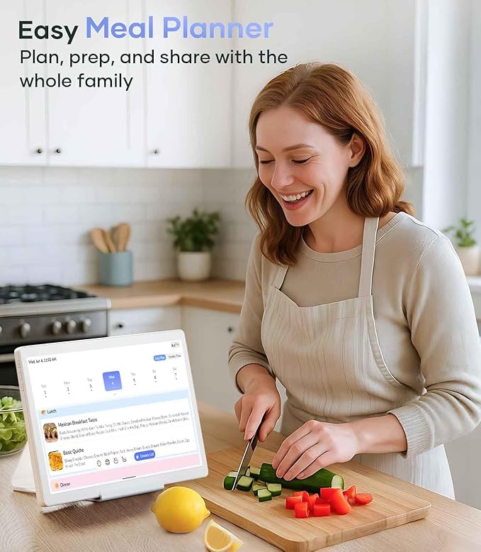 Digital Calendar+ 2: 15.6 Inch Wall Touch Screen Chore Chart Customize Dashboard Smart Electronic Calendar for Family Schedules Meal Planner Support App Store with Stand Wall Mount White