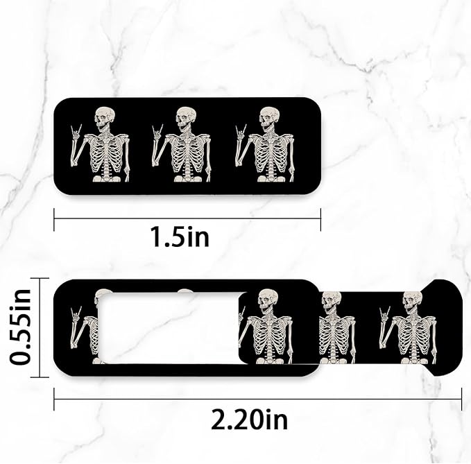 Webcam Cover, 3 Pieces, Laptop Camera Cover, Privacy Shielding Capacity is Twice as Big as The Traditional, Suitable for Computer Mobile Phones, laptops, Tablets and so on (Skull)