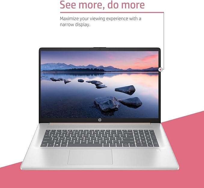 HP Essential Daily Traditional Laptop, 17.3" FHD Display, Intel Core i7-1355U, 32GB RAM, 1TB SSD, Backlit Keyboard, Numeric Keypad, Fingerprint Reader, Webcam, HDMI, Wi-Fi 6, Windows 11 Pro, Rose