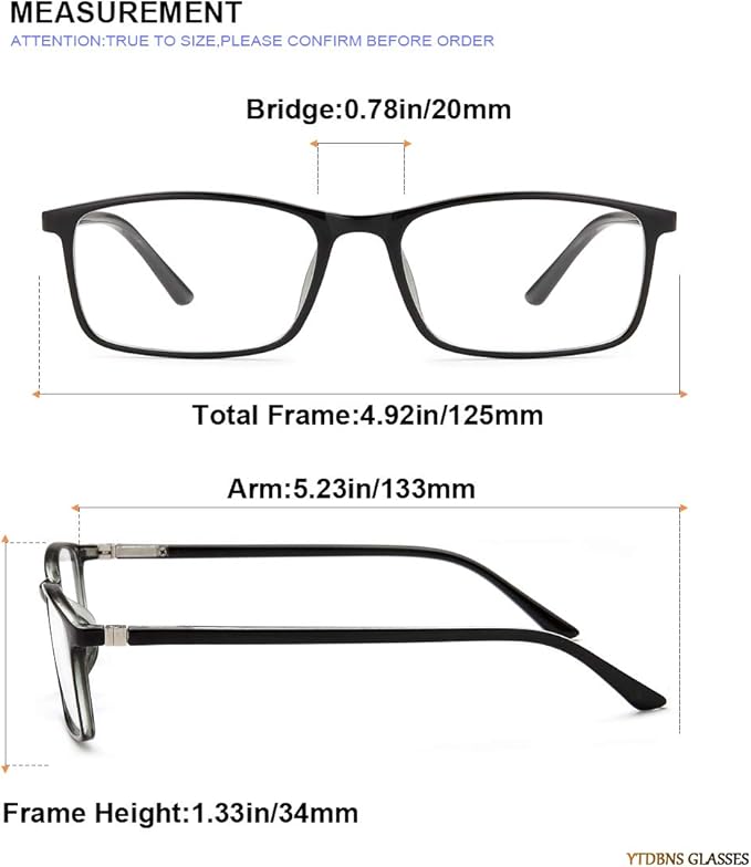 Professional Reading Glasses for Men/Women, Blue Light Blocking Computer Readers with Spring Hinges for Glare and UV Protection