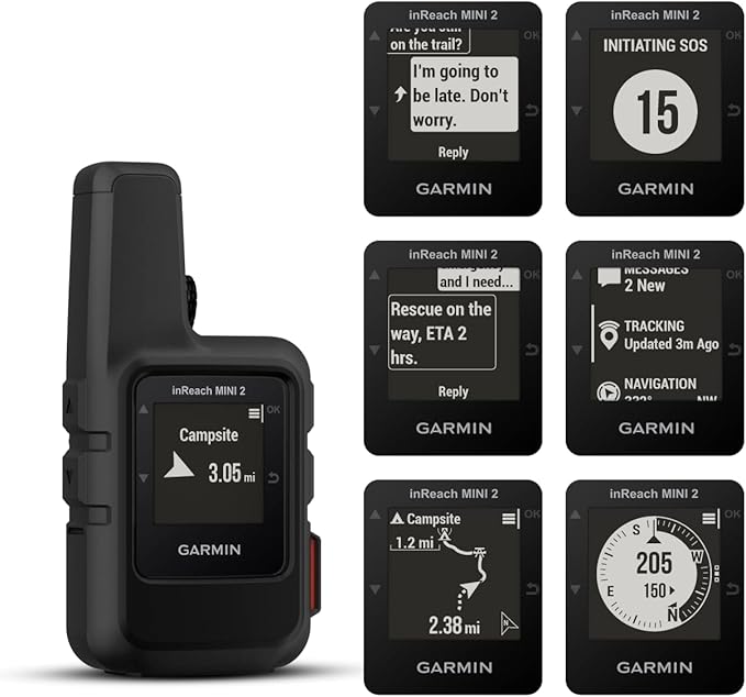 Wearable4U - Garmin inReach Mini 2 Satellite Communicator (Black) with Power Pack Bundle