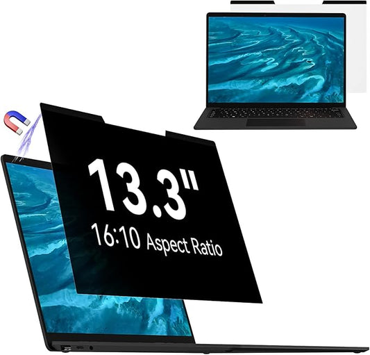 Mamol Magnetic Laptop Privacy Screen 13.3 & 13.4 inch ,16:10 Aspect Removable Anti Glare Protector Blue Light Privacy Screen Filter,Filter Shield Compatible with