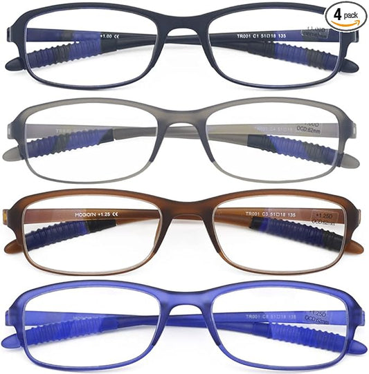 3.00 Computer Blue Light Blocking Reading Glasses(Flexible and Lightweight) Plastic Portable Readers for Men and Women