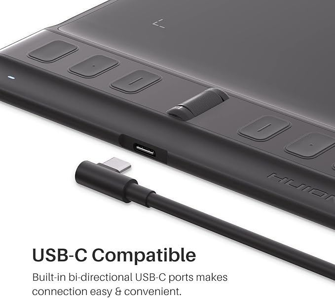 HUION Drawing Tablet Inspiroy 2 Small, Digital Art Tablet with Scroll Wheel, 6 Hotkeys, Battery-Free Stylus, Graphics Tablet for Drawing, Design, Writing, Work with PC, Mac & Android, Black