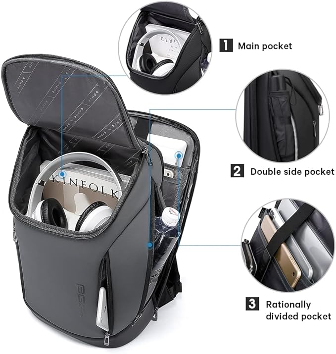 BANGE Business Smart Backpack Waterproof fit 15.6 Inch Laptop Backpack with USB Charging Port,Travel Durable Backpack