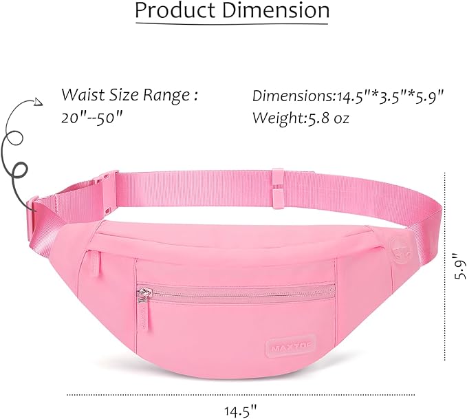 MAXTOP Large Crossbody Fanny Pack with 4-Zipper Pockets,Gifts for Enjoy Sports Festival Workout Traveling Running Casual Hands-Free Wallets Waist Pack Phone Bag Carrying All Phones