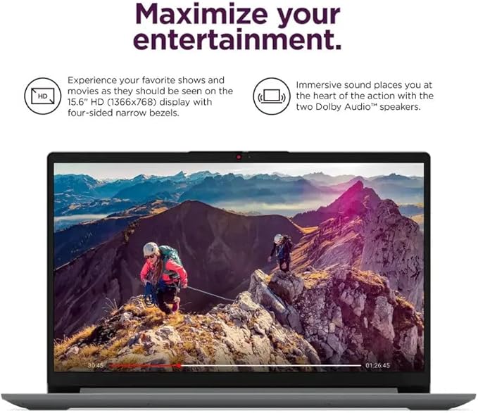 Lenovo 15.6" HD IdeaPad Anti-Glare Screen w/ 1 Year Microsoft 365, 640GB SSD, 20GB RAM, Windows 11 Pro, WiFi 6, HDMI, USB-C, Intel Processor, SD Card Reader, Up to 9.5 Hours Battery Life, w/WOWPC USB