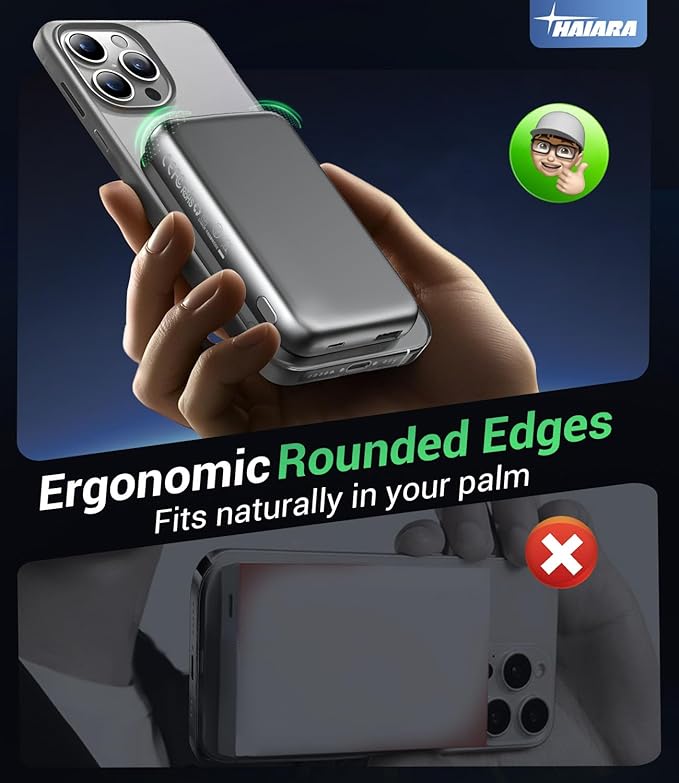 for Magsafe Battery Pack, 10000mAh Magnetic Portable Charger with USB-C Cable 20W Fast Charging, Slim & Lightweight Wireless Power Bank for iPhone 17/16/15/14/13 Series, for Travel Cruise Essentials