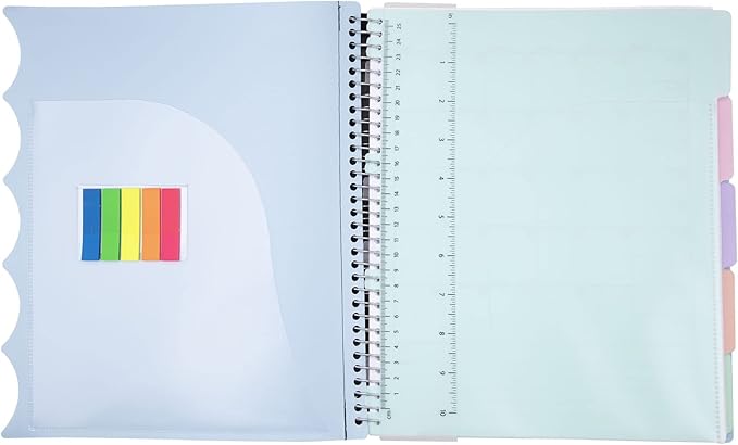 Mintra Office Durable PREMIUM Spiral Notebook (Arctic Ice, 5 Subject (8.5in x 11in))