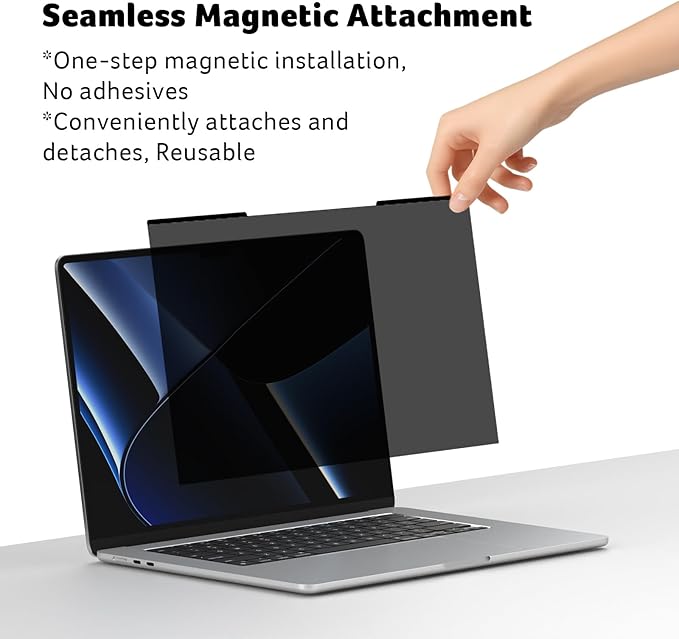 acer [2 Pack] Laptop Privacy Screen for MacBook Air 13 Inch (2022-2025 M1,M2,M3,M4), Eye Protection Anti Spy/Glare Blue Light Computer Monitor Privacy Filter, Dual-sided Magnetic & Removable