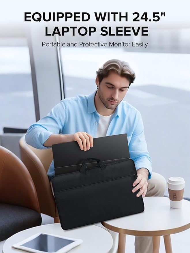 UPERFECT 24.5" Portable Monitor 240Hz Gaming Monitor 1200:1 Contrast FreeSync 0.1ms Fast IPS Large Screen, Built-in 180° Adjustable Stand/VESA, USB-C HDMI Second Screen for Laptop, Phone, Game Console