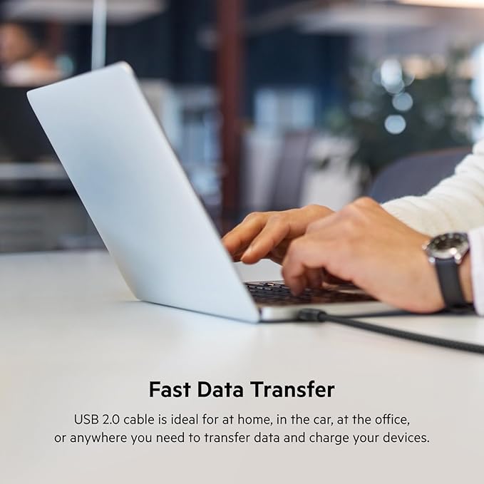 Belkin USB C to USB C Cable, 9.9ft, 100W - Type C Charger, iPhone Charger Cord, Soft, Braided, Flexible for iPhone 17, Galaxy S25, Pixel 10, Airpods, iPad Pro, Tablet & More, Travel Essentials - Black