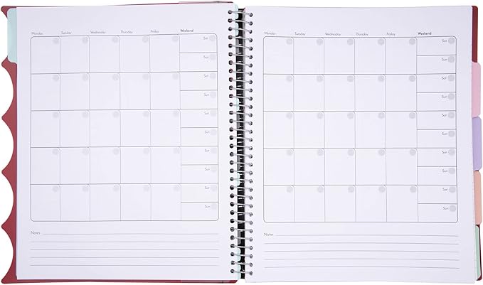 Mintra Office Durable PREMIUM Spiral Notebook (Chili Oil, 5 Subject (8.5in x 11in))