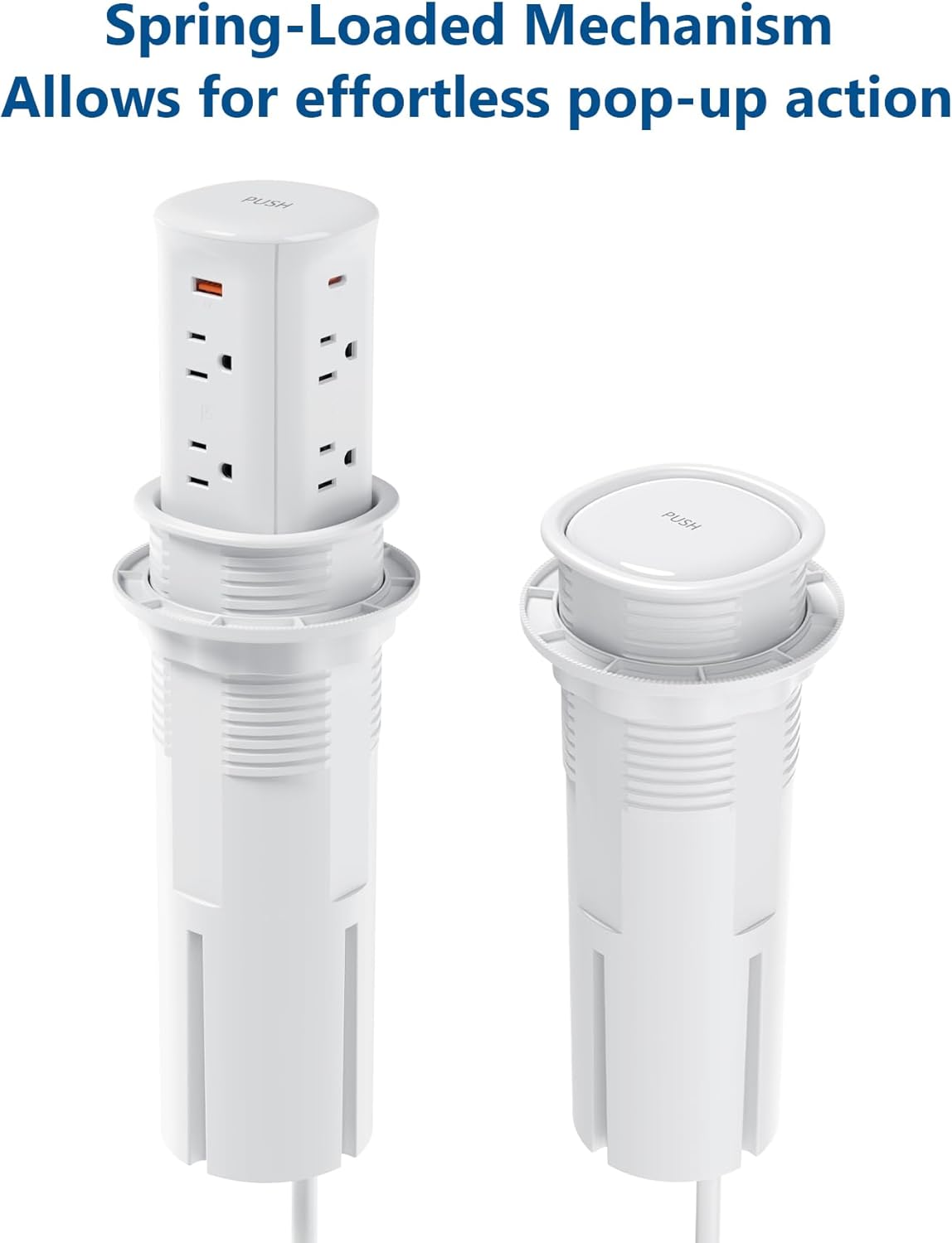 Pop up Outlet for Countertop,3.15-inch Hole Desk Grommet Power,8 Outlets 4 USB,20W USB C Fast Charging,Kitchen Island Pop Up Electrical Outlet