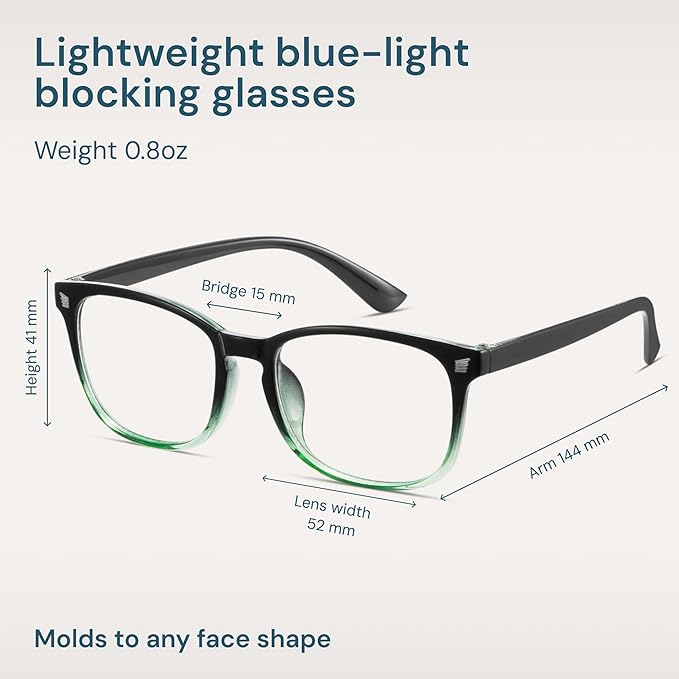 Gaoye Blue Light Glasses for Computer & Gaming - Anti UV Ray Lenses, Scratch-Resistant & Comfort Fit