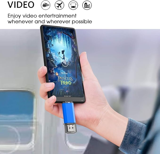 TOPESEL 128GB OTG Flash Drive USB C Thumb Drive USB 3.0 Type C Dual Memory Stick for USB-C Smartphones,Tablets & New MacBook Blue