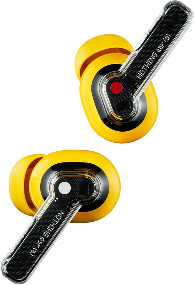 Nothing Ear (a) Wireless Earbuds, 45dB Hybrid Noise Cancelling Earbuds, Hi-Res Audio, Advanced Equaliser, Dual Connect, 6 Mics, 42.5H Playtime Ear Buds Wireless Bluetooth, Yellow