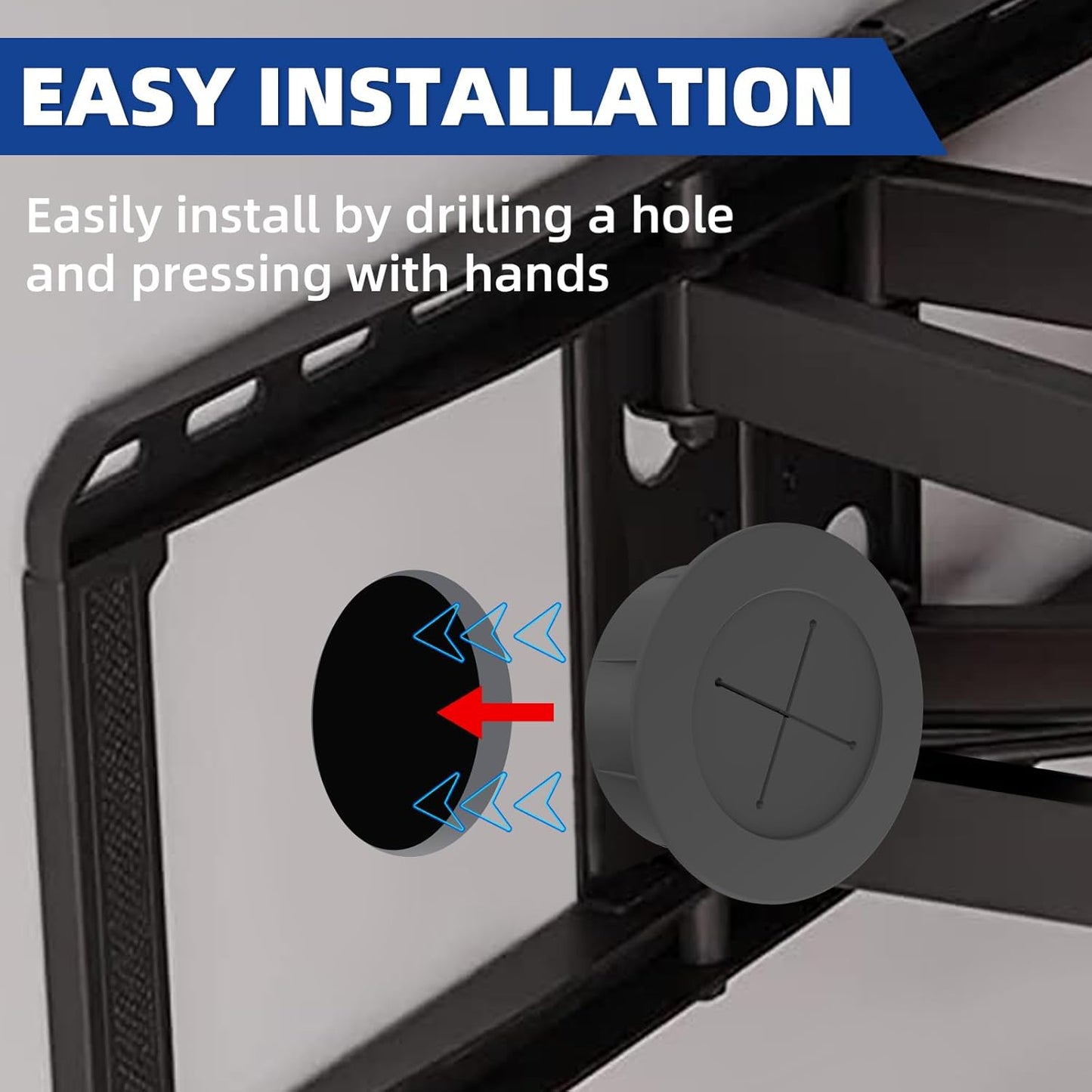 TV Wire Hider Kit for Wall Mount TV, White in Wall Cable Management Kit, Includes 2 Pass Throughs and Hole Saw Drill Attachment for Easy Install(Black) (RO-YCX-2P-BK)