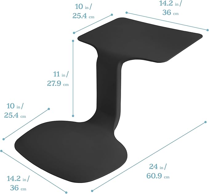 ECR4Kids The Surf Portable Lap Desk, Flexible Seating, Black, 10-Pack