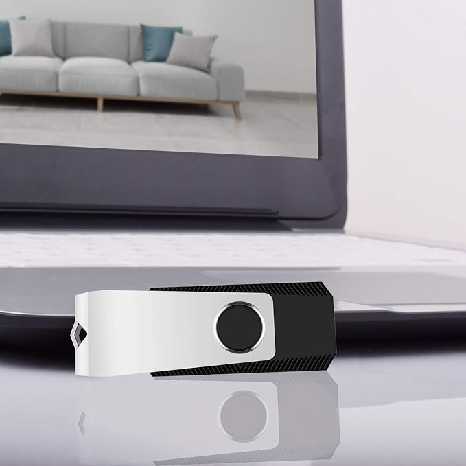 KEXIN 10 Pack USB Flash Drive - 64GB Thumb Drive with Swivel, Black (64GB, 10 Pack)