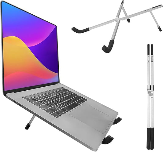 Protable Laptop Stand for Desk,Foldable Laptop Riser Holder,Ventilated Cooling Notebook Mount Computer Stand for 10-15.6” Laptops,Tablets，Aluminum
