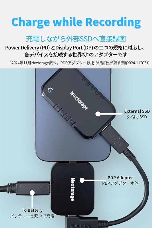 Nextorage PD & DP USB-C Adapter Compatible with Smartphones, Tablets, Laptop, Desktop PC, and More. USB C Hub Power Delivery 100W Pass-Through Charging USB Type-C DisplayPort NX-PDPA1